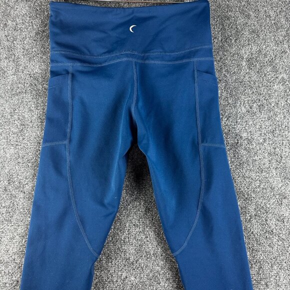 Zyia Active Compression Pants Womens  6 Blue Stretch Side Pockets Crop - Picture 7 of 8